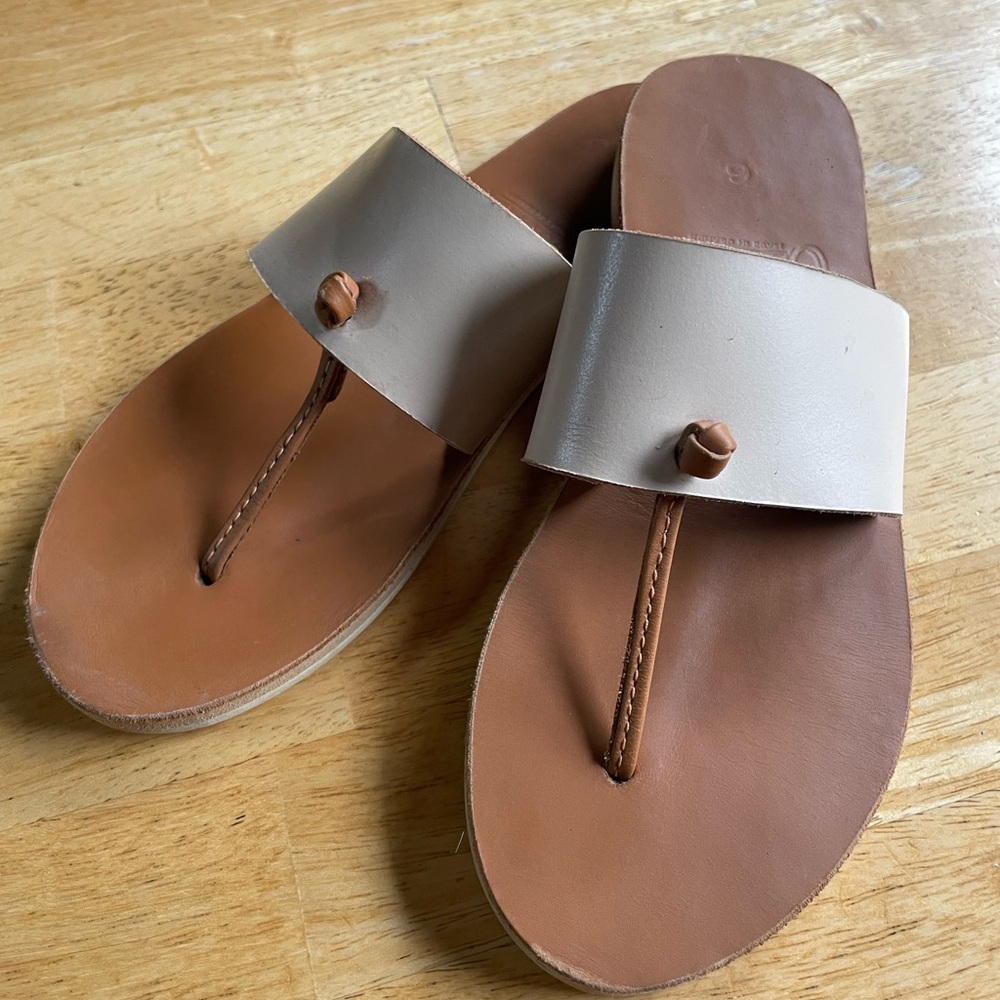 Handmade Sseko leather T-strap sandals size 6